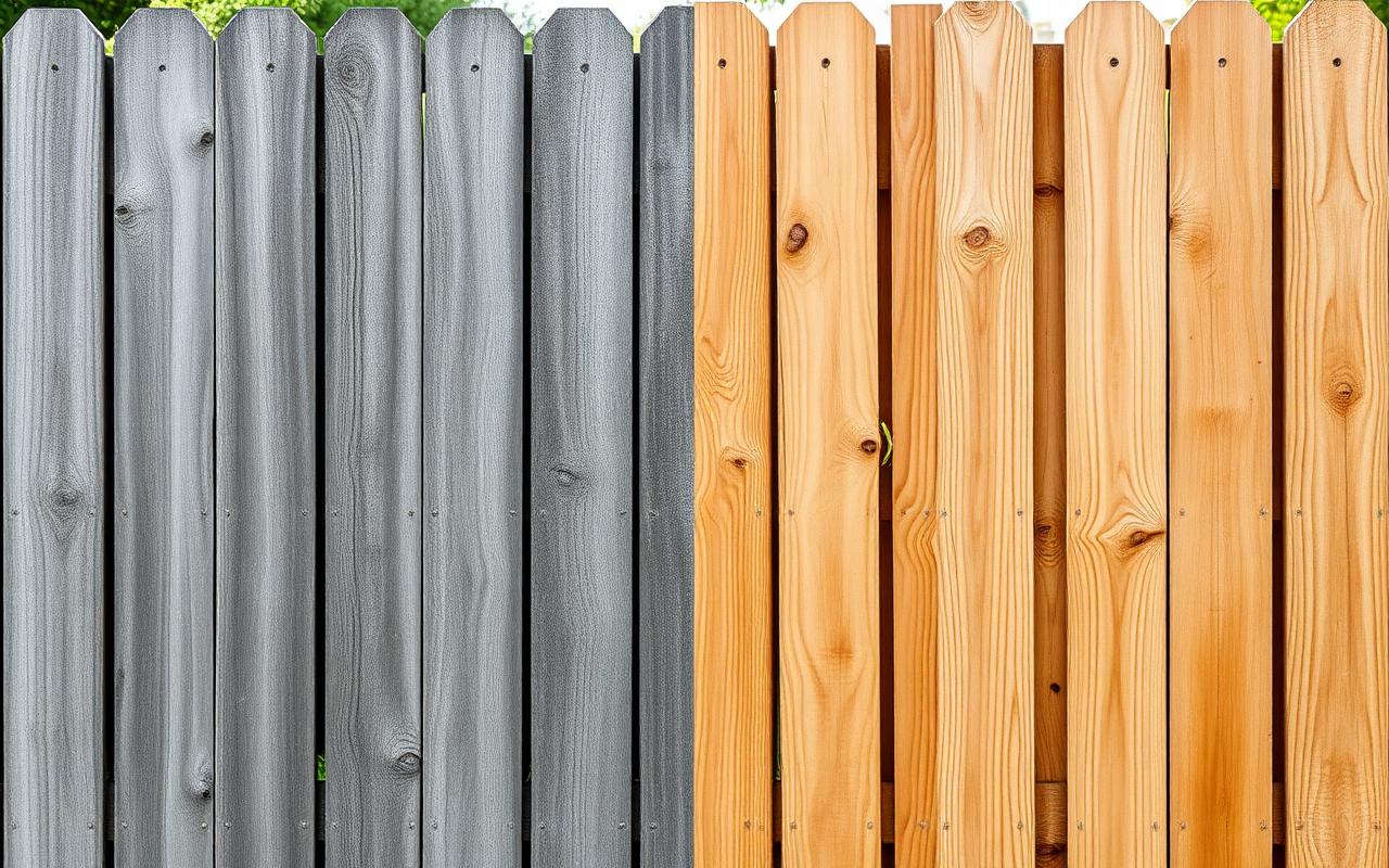 Fence Cleaning before and after