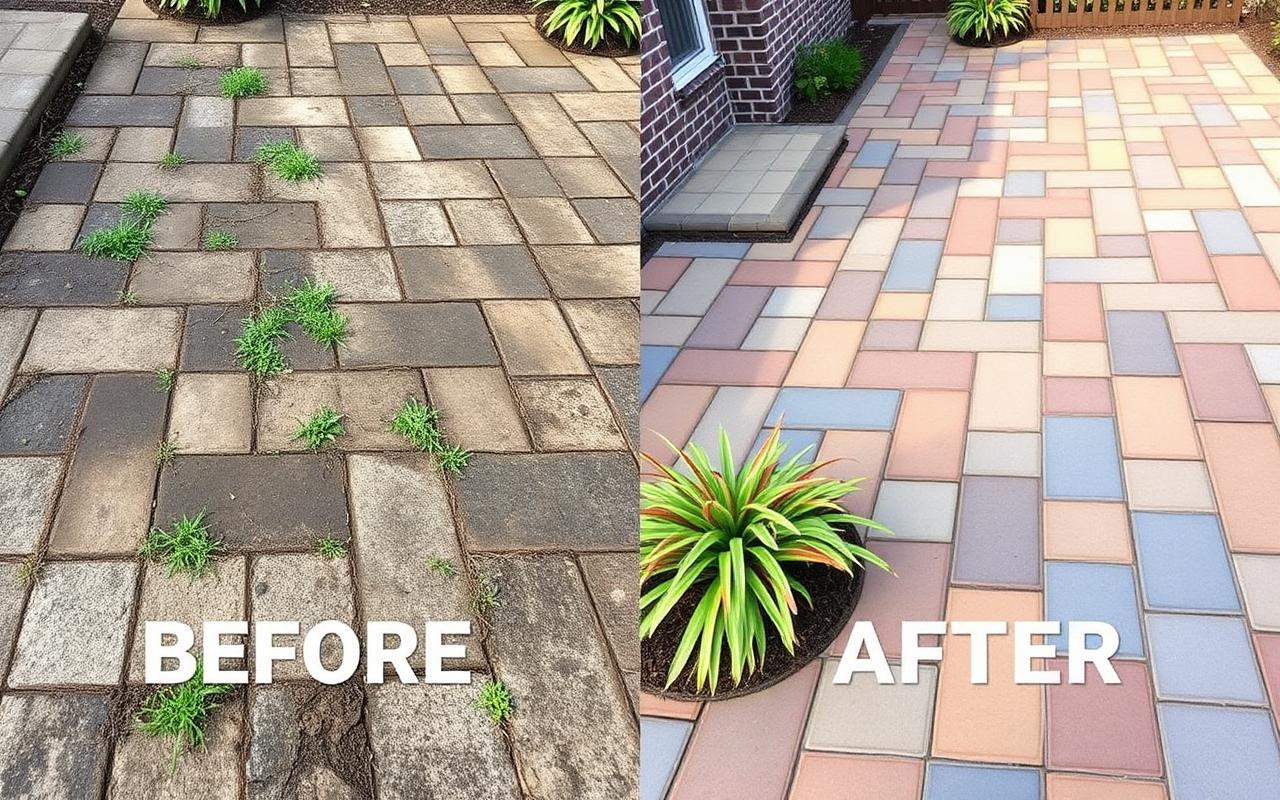 Paver Restoration before and after